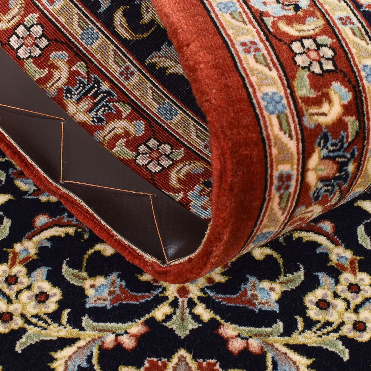 Løber Persisk tæppe - Ghom - Royal - 196 x 54 cm - mørkeblå