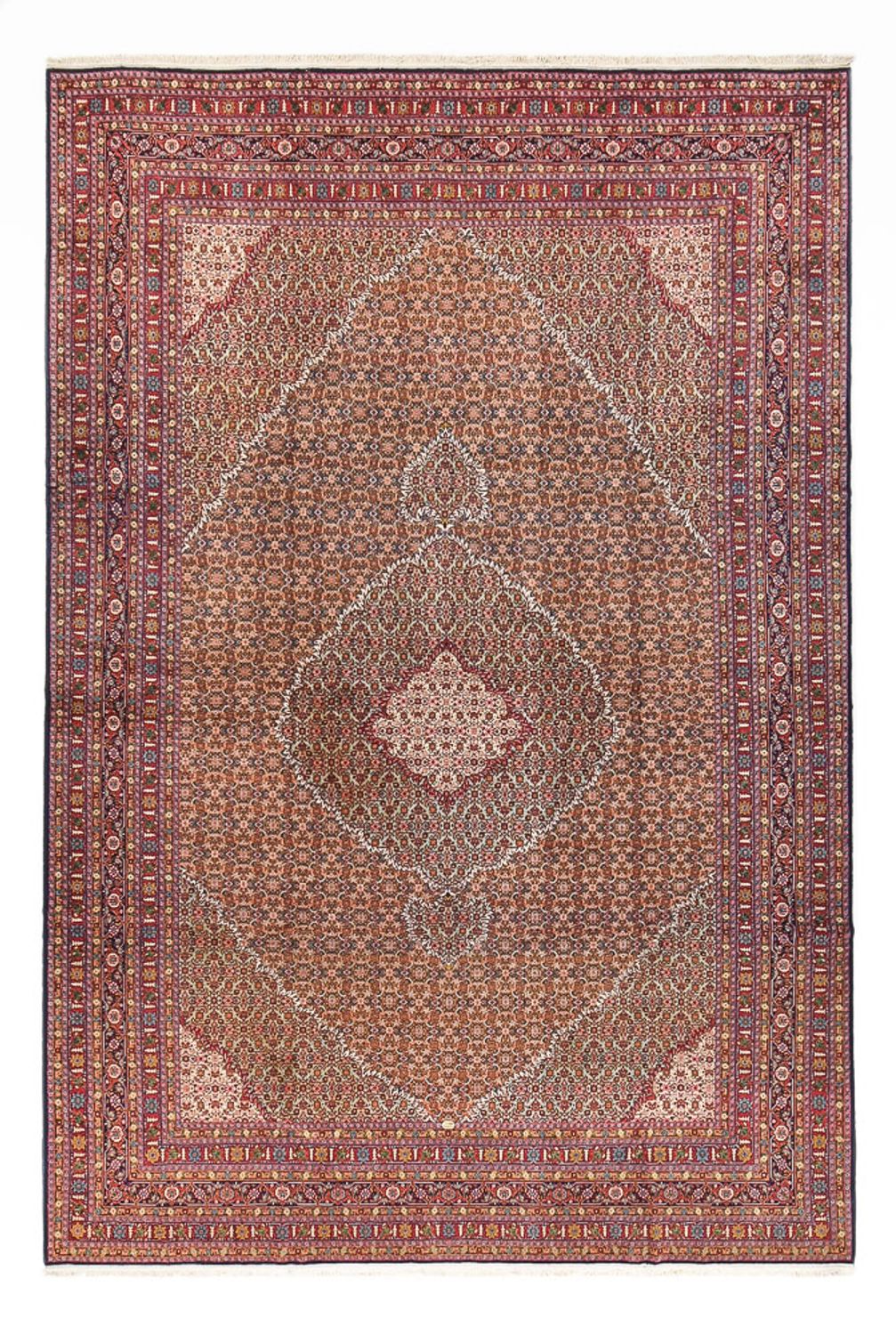 Persisk tæppe - Tabriz - 416 x 284 cm - bordeaux rød