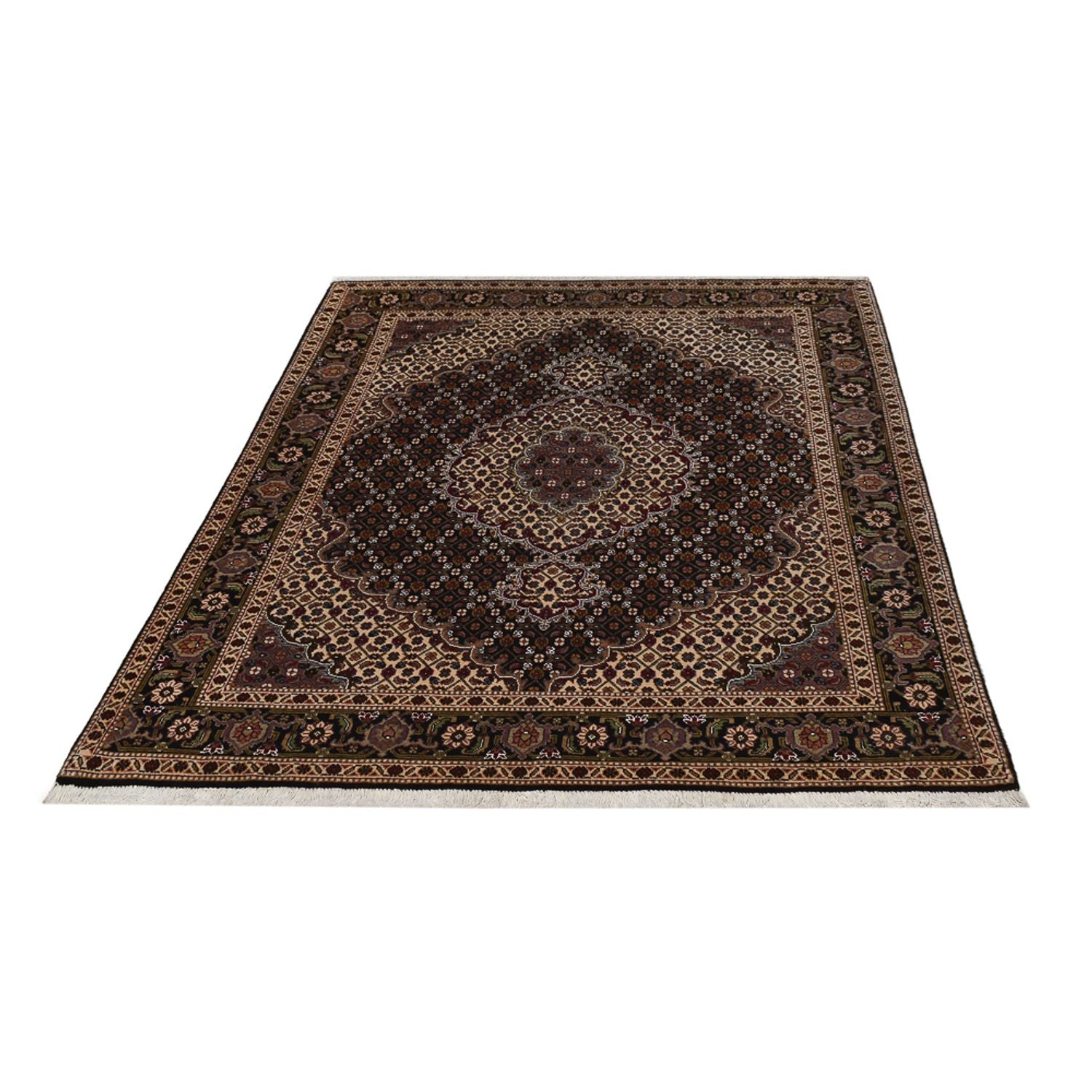Persisk tæppe - Tabriz - Royal - 196 x 148 cm - mørkebrun