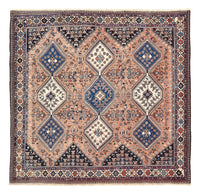 Persisk tæppe - Nomadisk firkantet  - 203 x 193 cm - lysrød