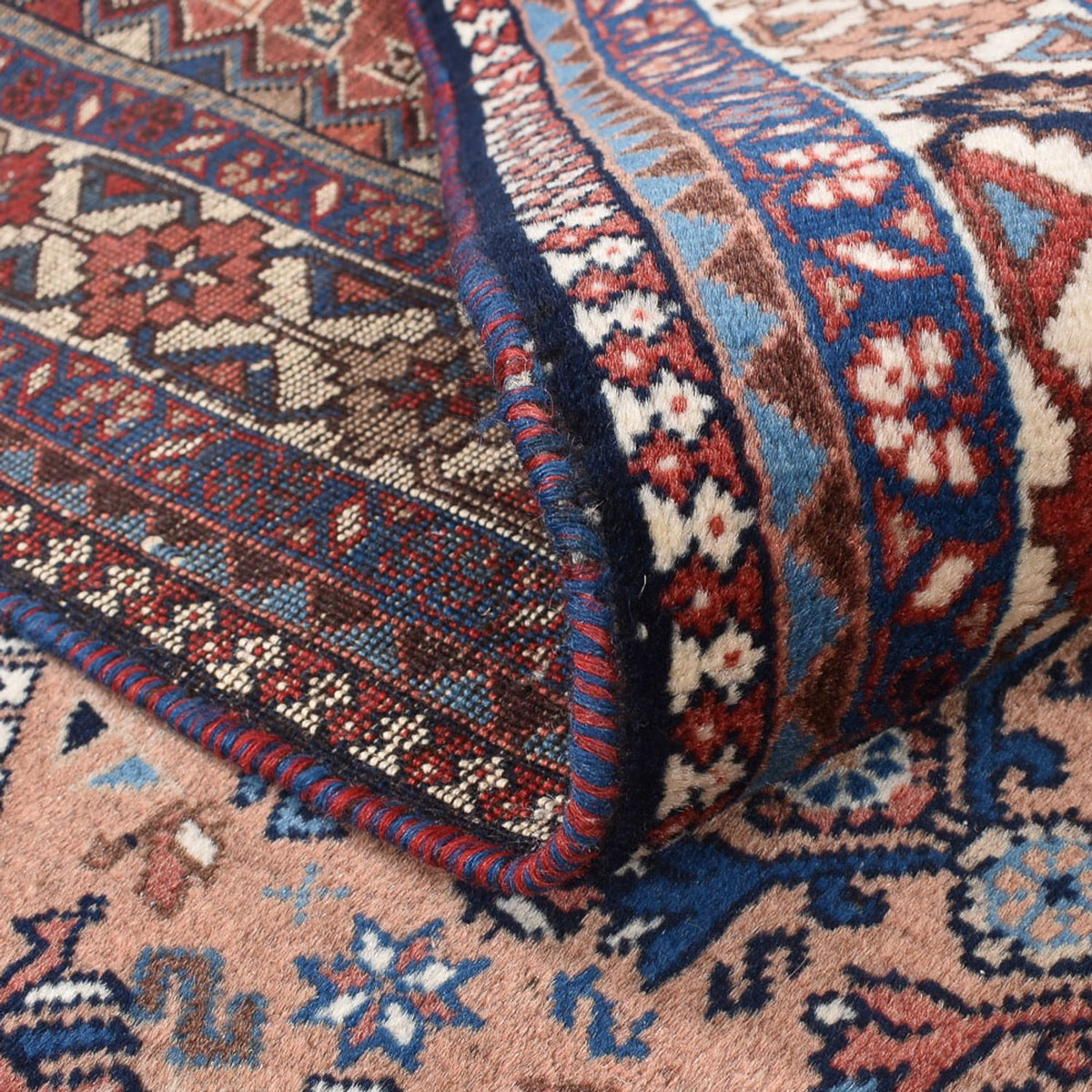 Persisk tæppe - Nomadisk firkantet  - 203 x 193 cm - lysrød