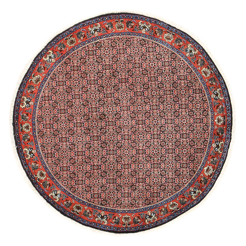 Persisk tæppe - Bijar rundt  - 153 x 153 cm - lysrød