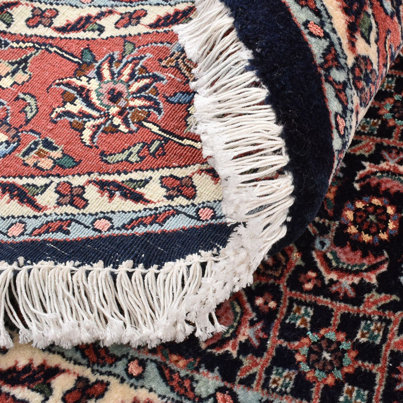 Persisk tæppe - Bijar rundt  - 155 x 155 cm - mørkerød