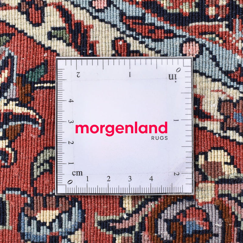 Persisk tæppe - Bijar rundt  - 155 x 155 cm - mørkerød