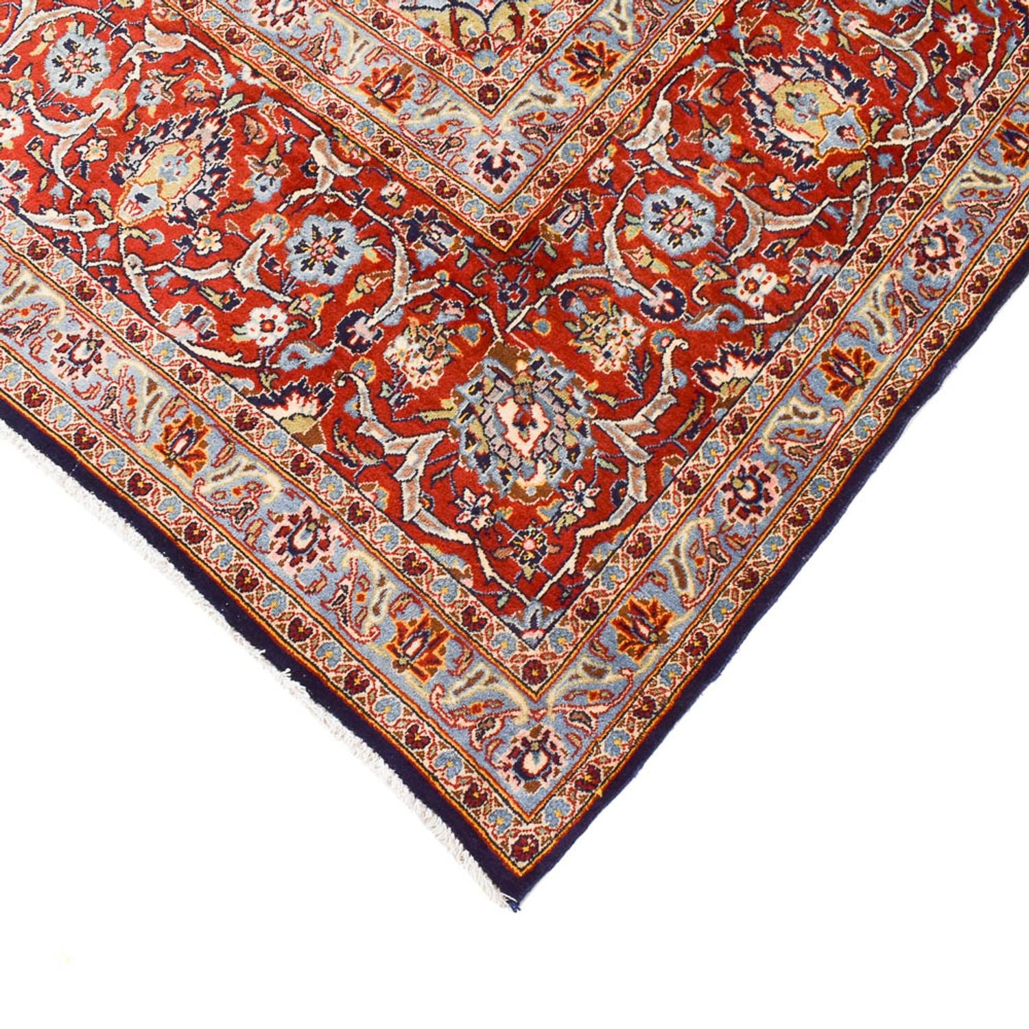 Persisk tæppe - Keshan - 424 x 308 cm - mørkeblå
