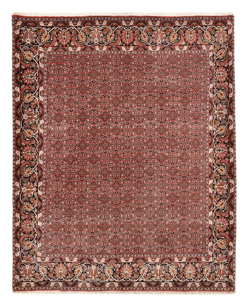 Persisk tæppe - Bijar - 250 x 200 cm - mørkerød