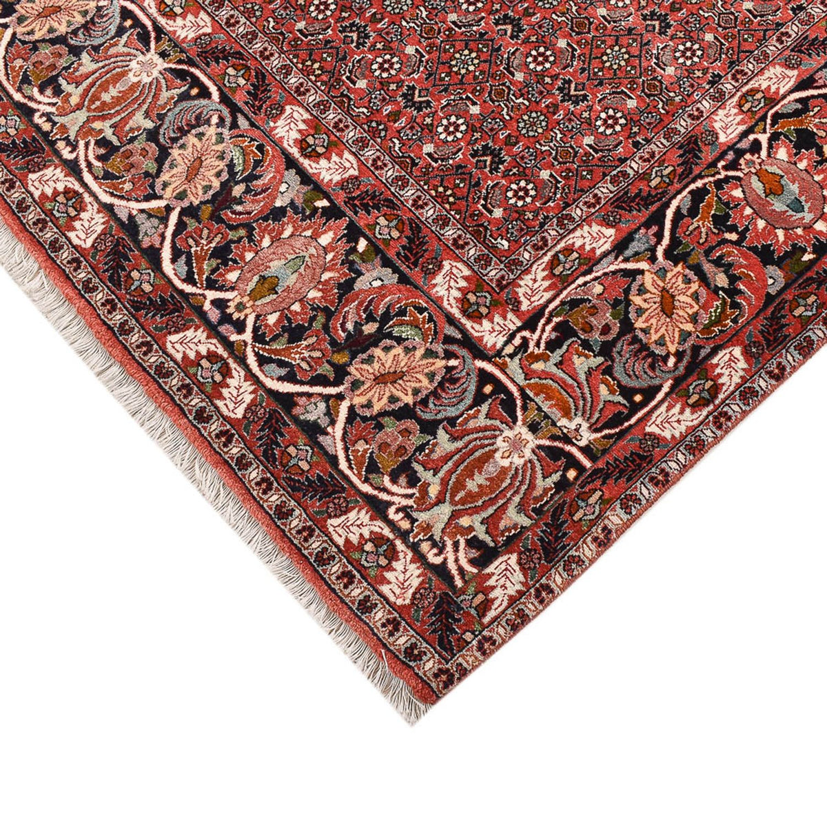 Persisk tæppe - Bijar - 250 x 200 cm - mørkerød