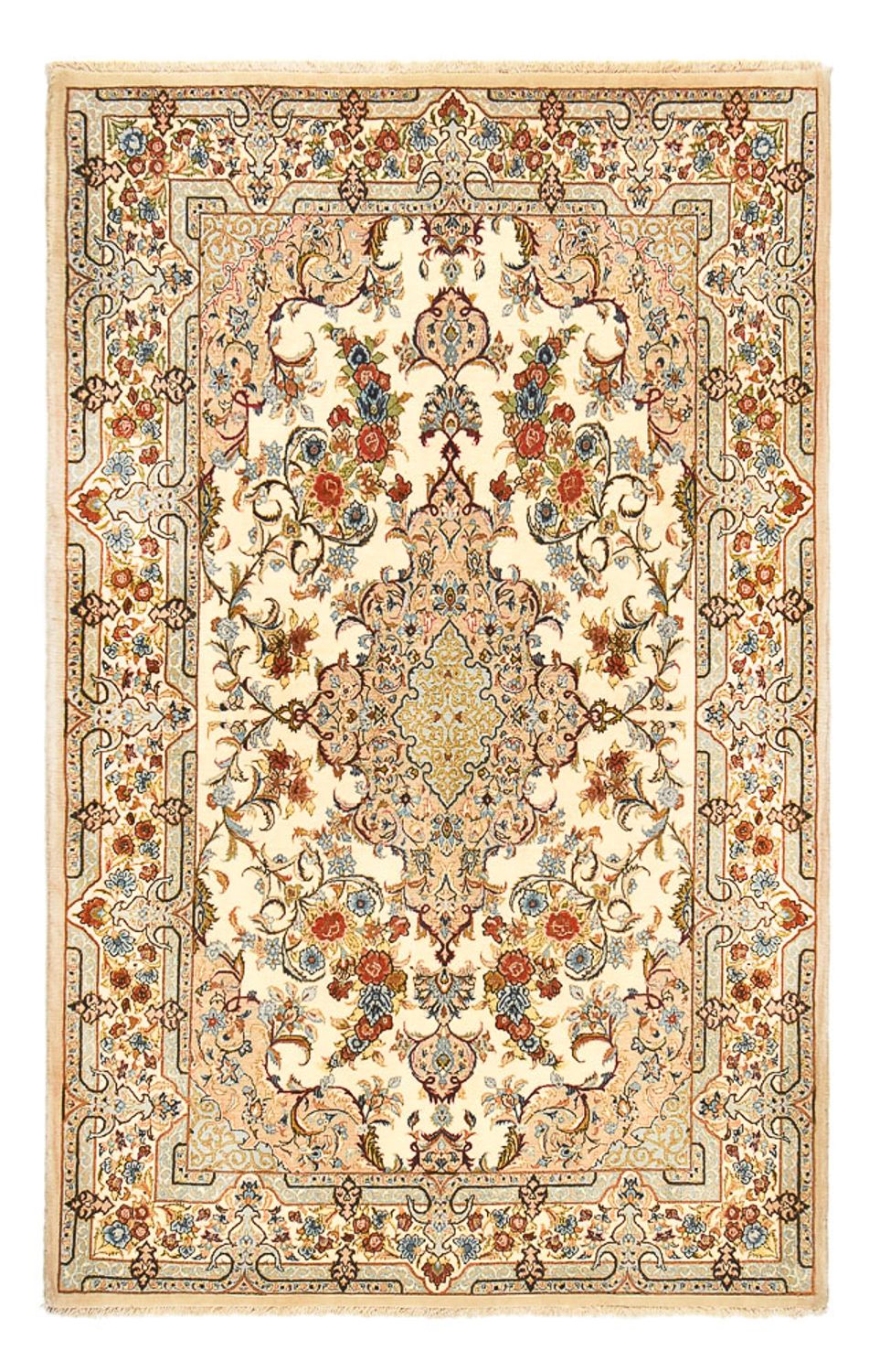 Persisk tæppe - Ghom - Royal - 211 x 130 cm - lys beige