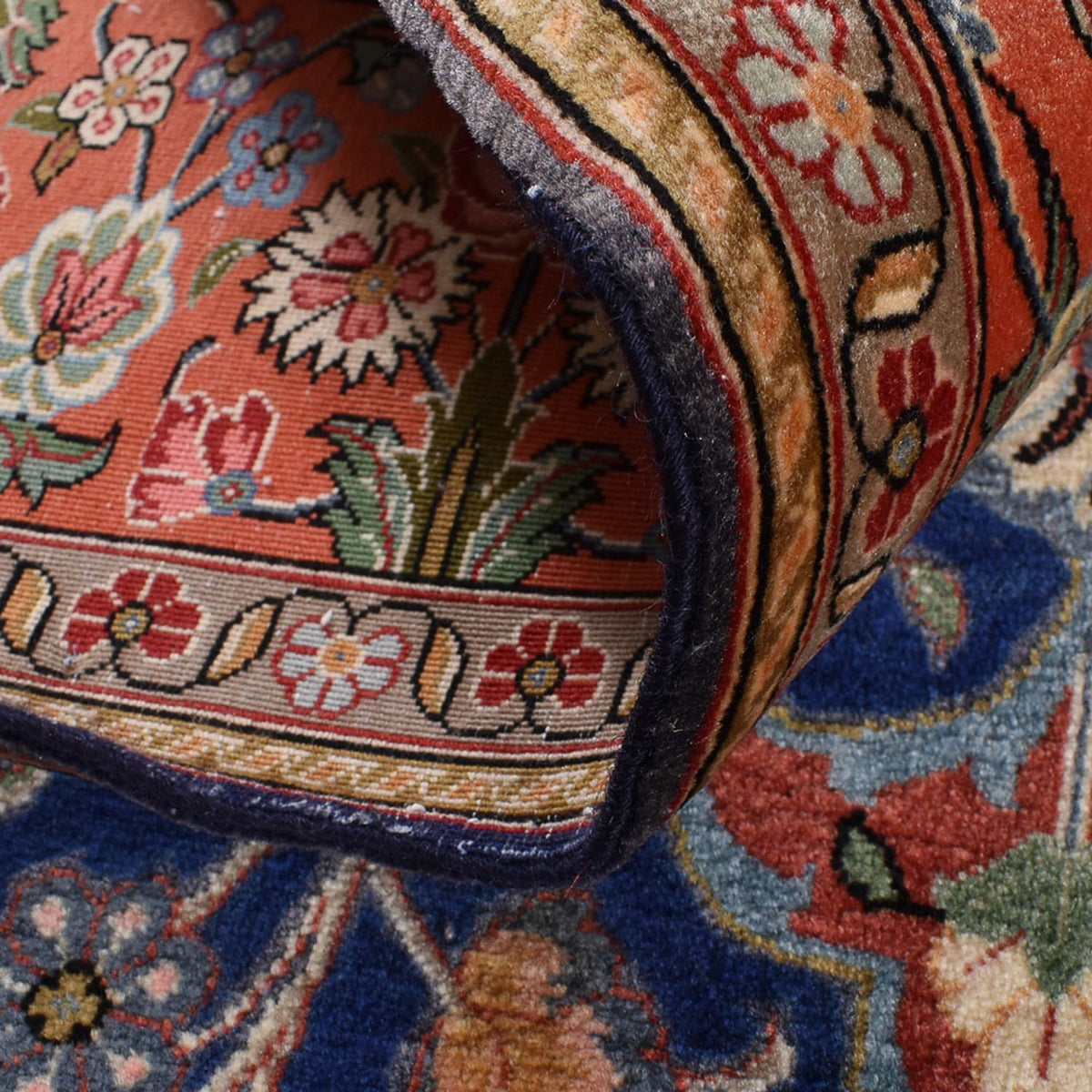 Persisk tæppe - Ghom - Royal - 208 x 137 cm - mørkeblå