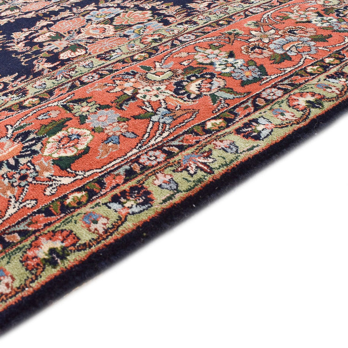 Persisk tæppe - Bijar - 296 x 203 cm - mørkeblå