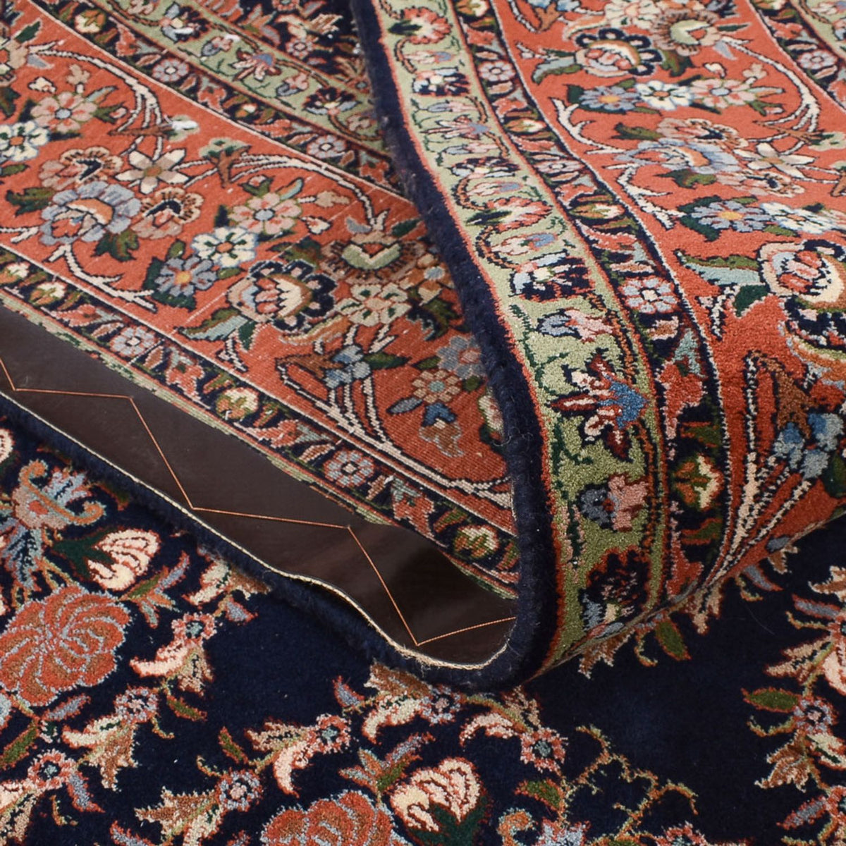 Persisk tæppe - Bijar - 296 x 203 cm - mørkeblå