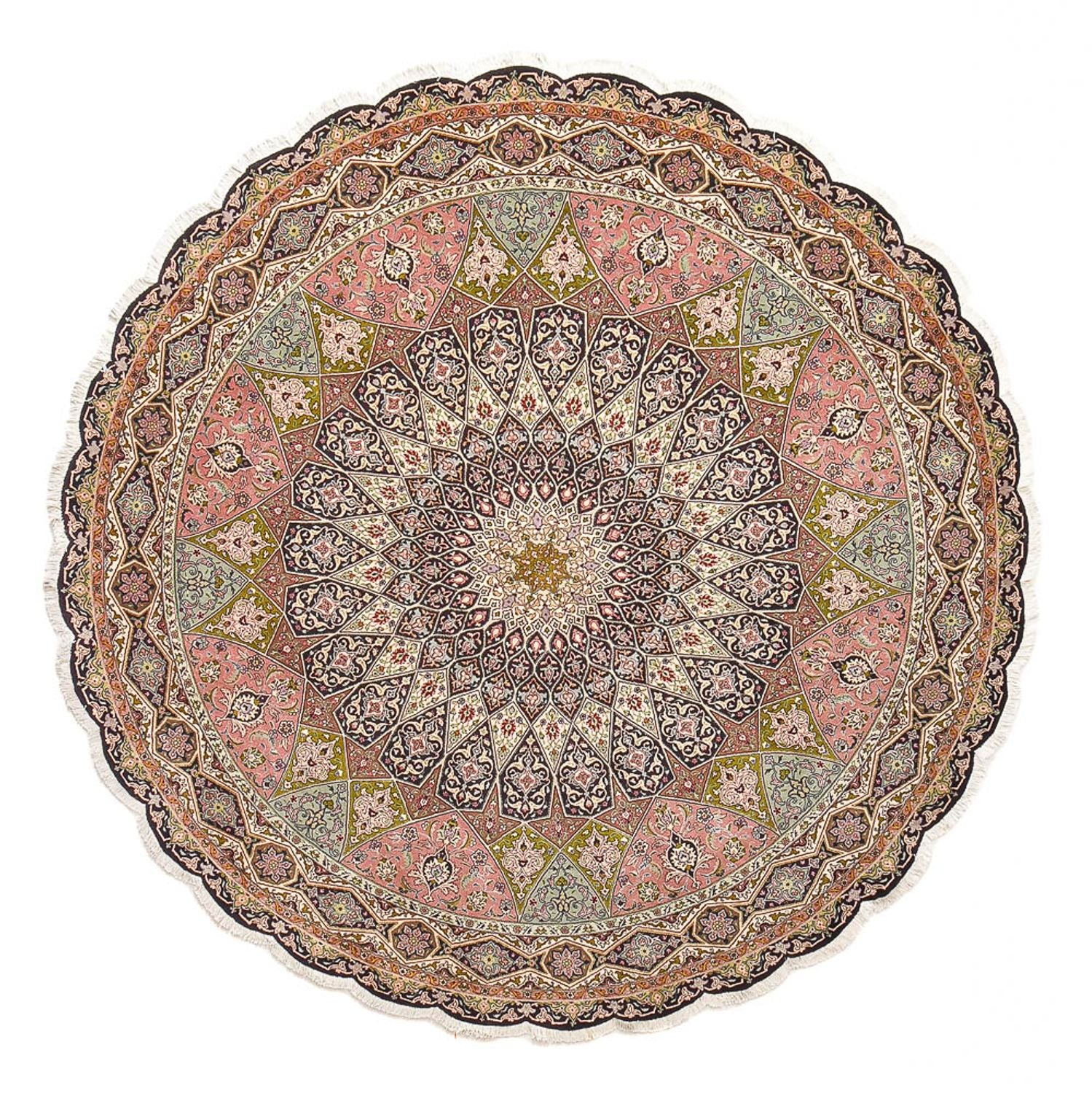 Persisk tæppe - Tabriz - Royal rundt  - 250 x 250 cm - flerfarvet