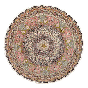 Persisk tæppe - Tabriz - Royal rundt  - 250 x 250 cm - flerfarvet