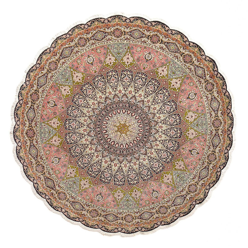 Persisk tæppe - Tabriz - Royal rundt  - 250 x 250 cm - flerfarvet