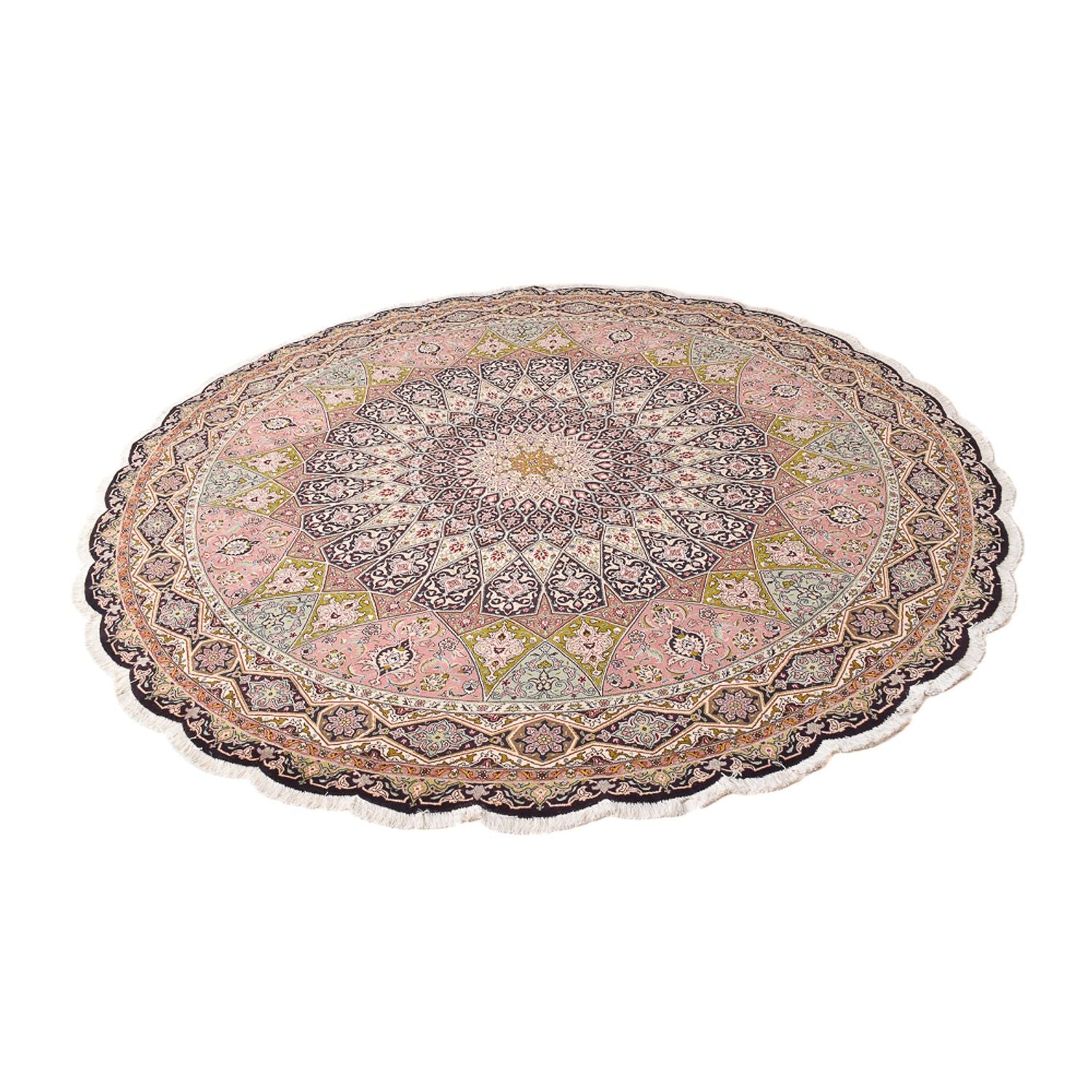 Persisk tæppe - Tabriz - Royal rundt  - 250 x 250 cm - flerfarvet