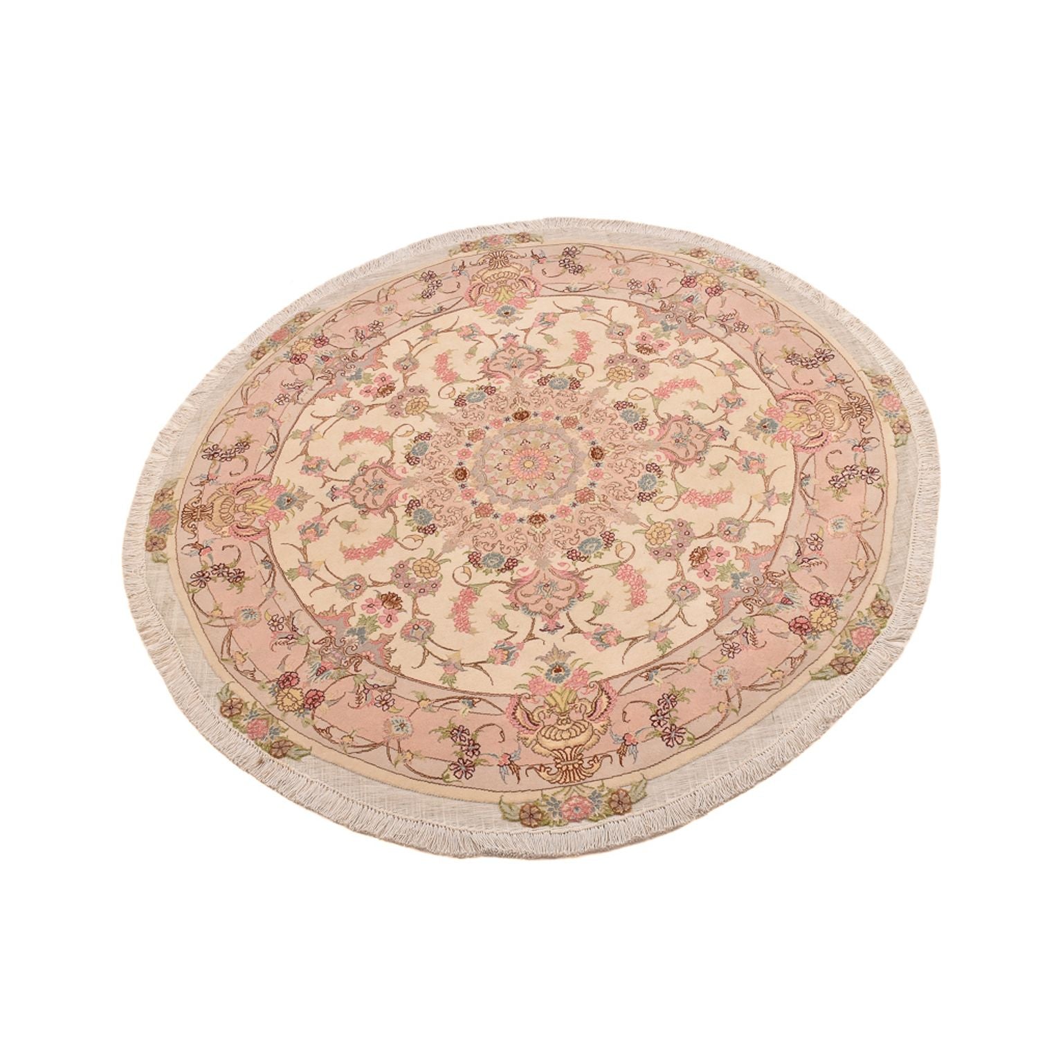 Persisk tæppe - Tabriz - Royal rundt  - 143 x 143 cm - laks