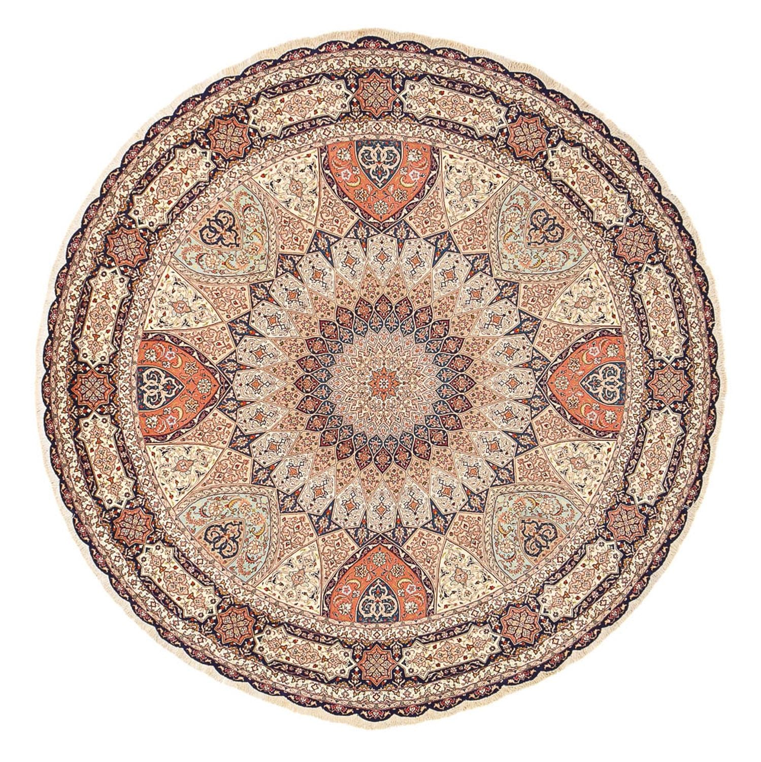 Persisk tæppe - Tabriz - Royal rundt  - 312 x 312 cm - beige