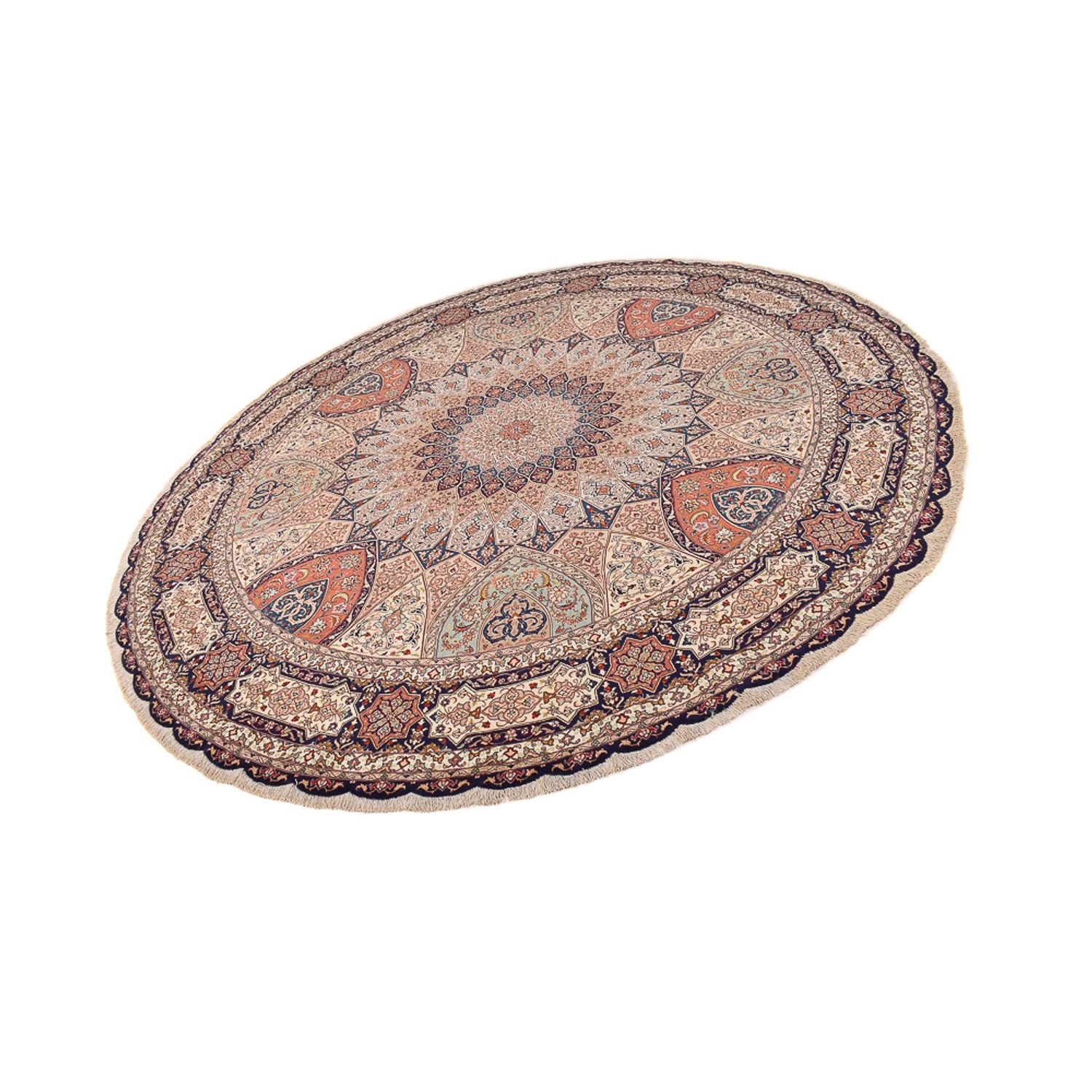Persisk tæppe - Tabriz - Royal rundt  - 312 x 312 cm - beige