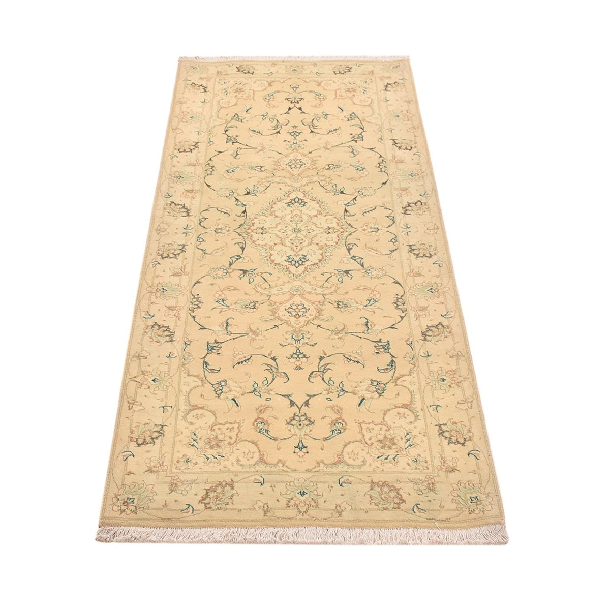 Løber Persisk tæppe - Tabriz - Royal - 203 x 77 cm - lys beige