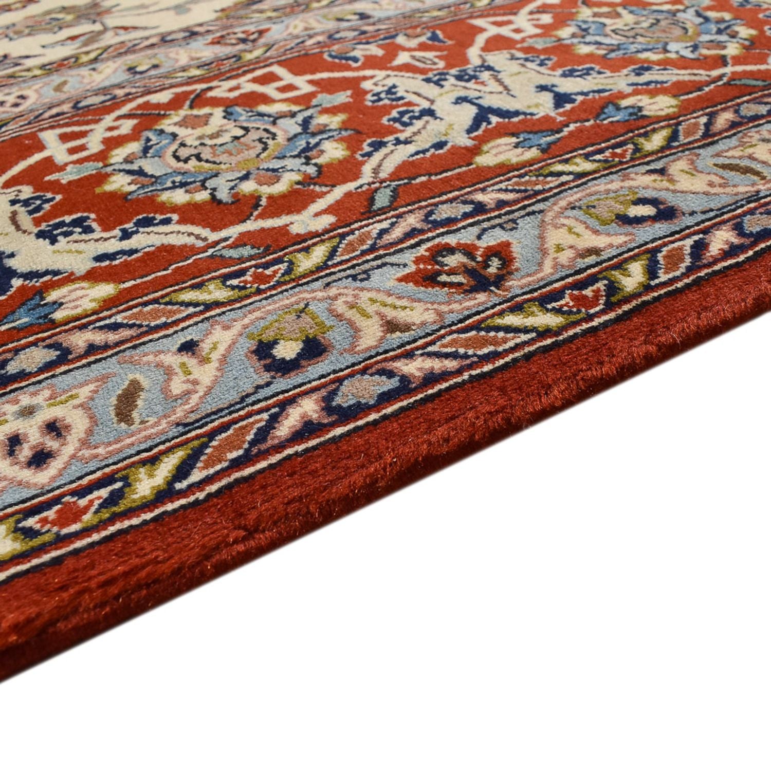 Persisk tæppe - Isfahan - Premium - 367 x 253 cm - lys beige