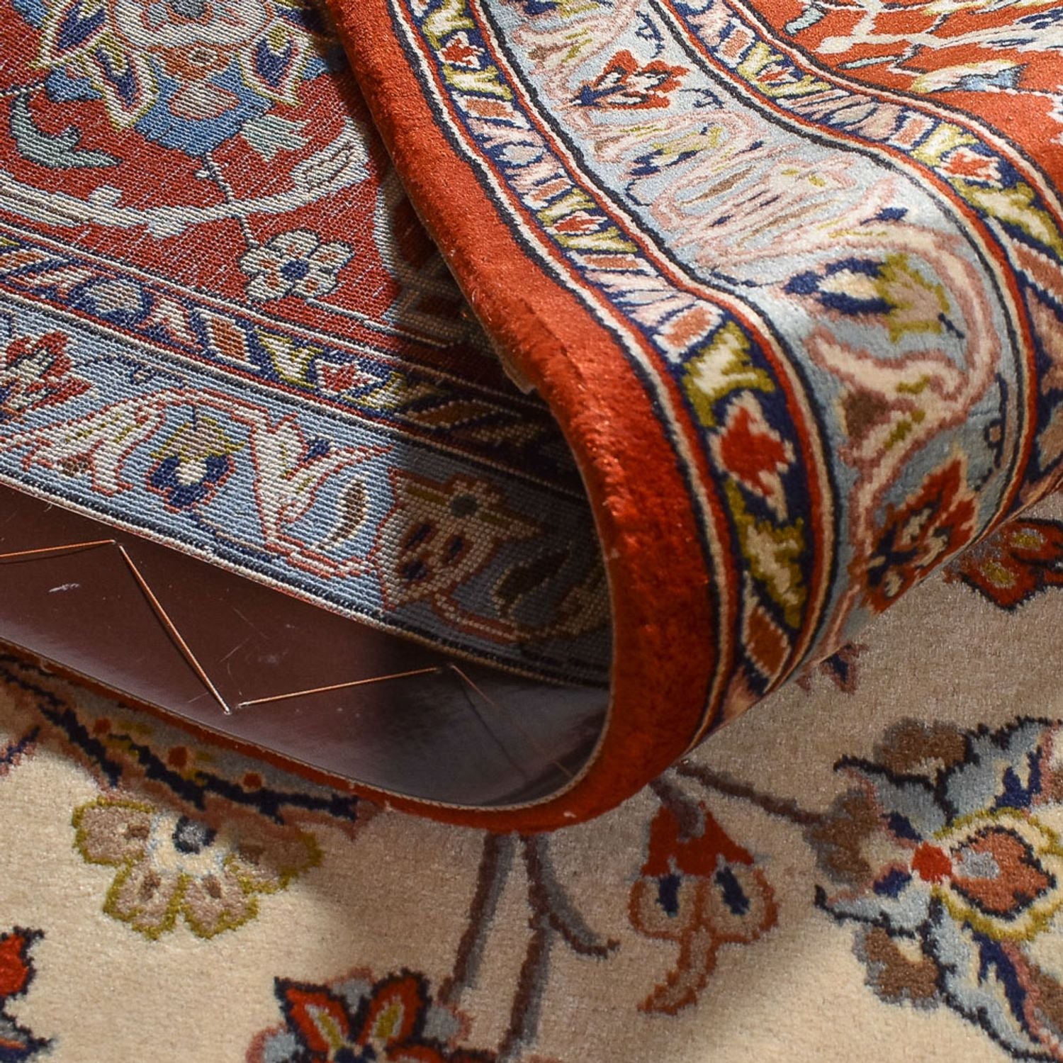Persisk tæppe - Isfahan - Premium - 367 x 253 cm - lys beige