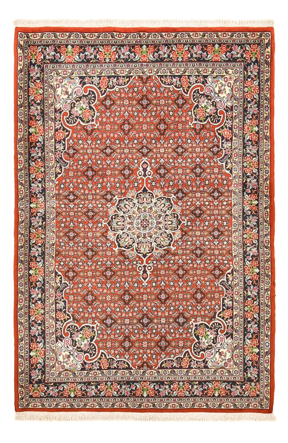 Persisk tæppe - Bijar - 217 x 142 cm - lysrød