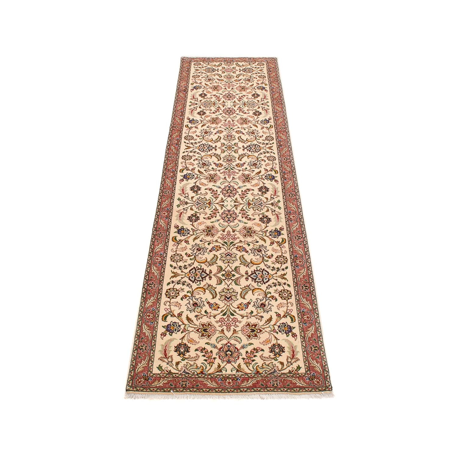 Løber Persisk tæppe - Tabriz - Royal - 286 x 70 cm - beige
