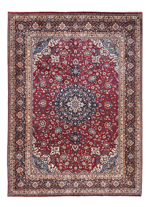Persisk tæppe - Keshan - 340 x 245 cm - mørkerød