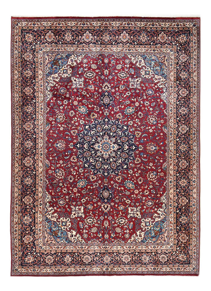 Persisk tæppe - Keshan - 340 x 245 cm - mørkerød