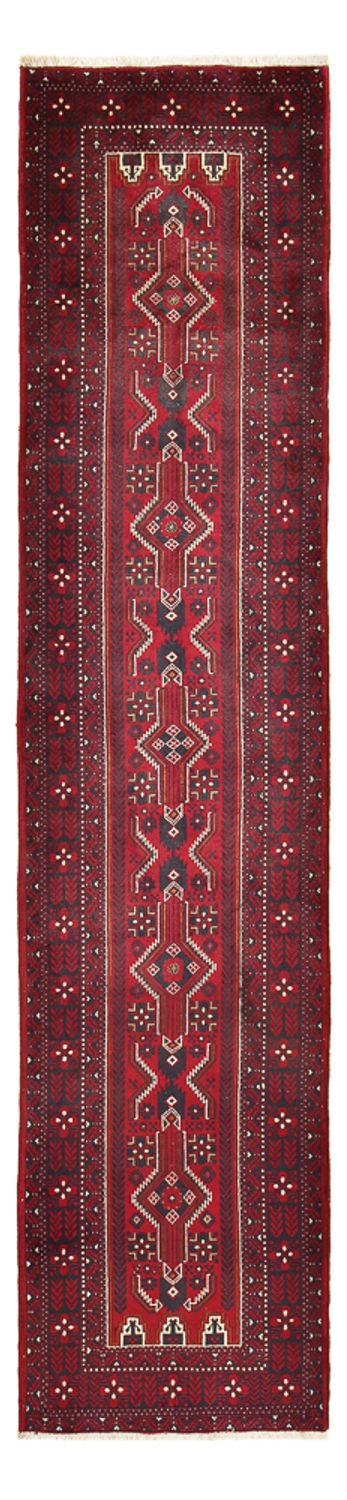 Løber Baluch-tæppe - 414 x 97 cm - rød