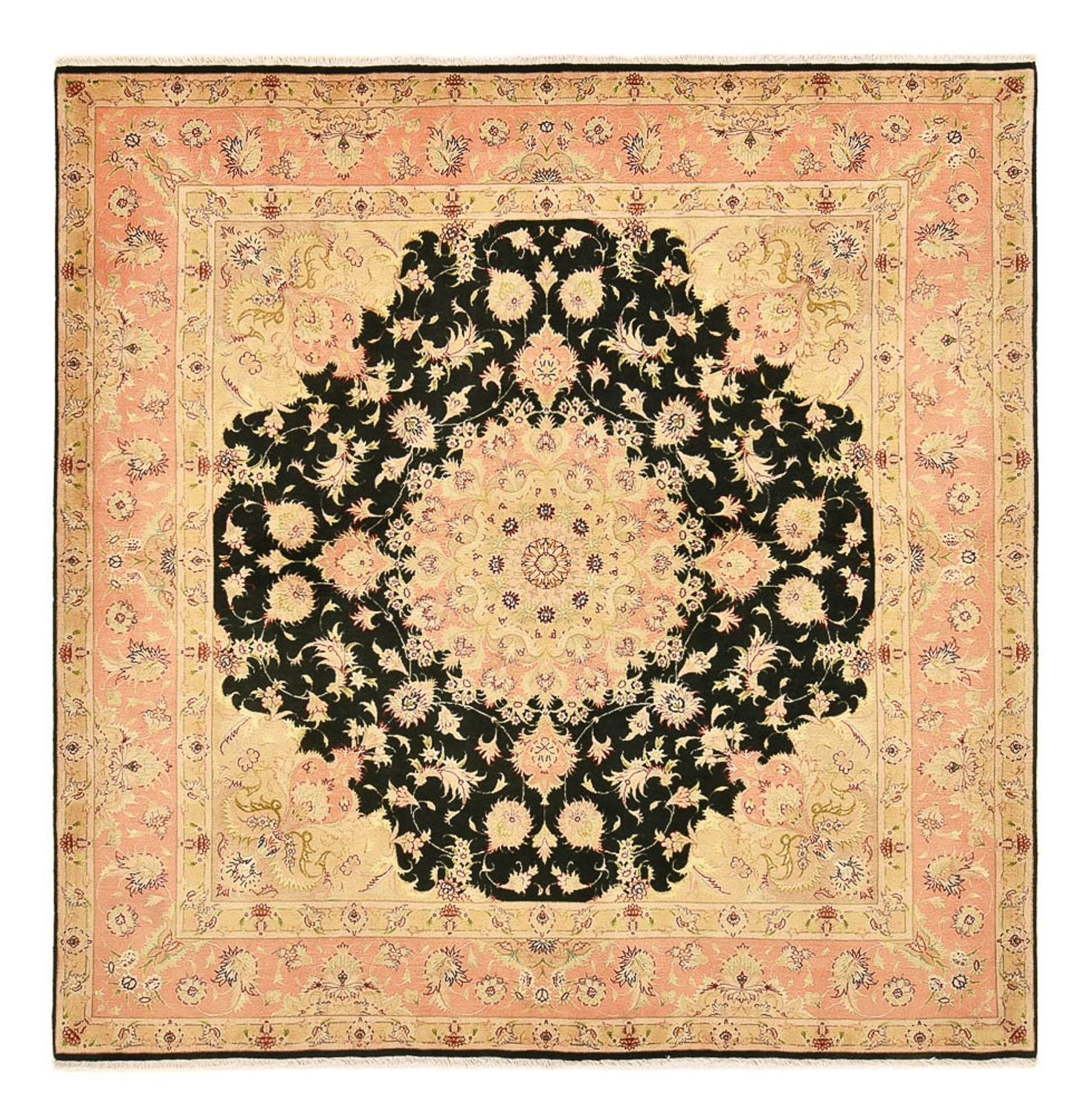 Persisk tæppe - Tabriz - Royal firkantet  - 202 x 196 cm - mørkeblå