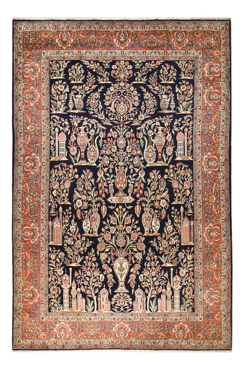 Persisk tæppe - Keshan - 375 x 252 cm - mørkeblå