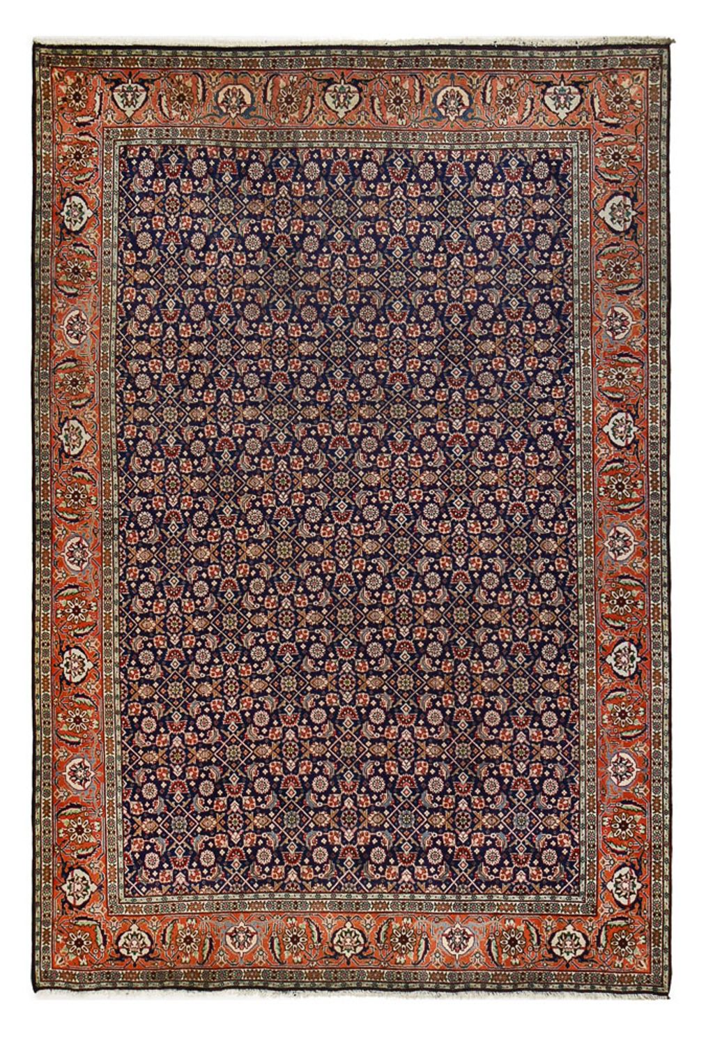Persisk tæppe - Tabriz - 289 x 198 cm - mørkeblå