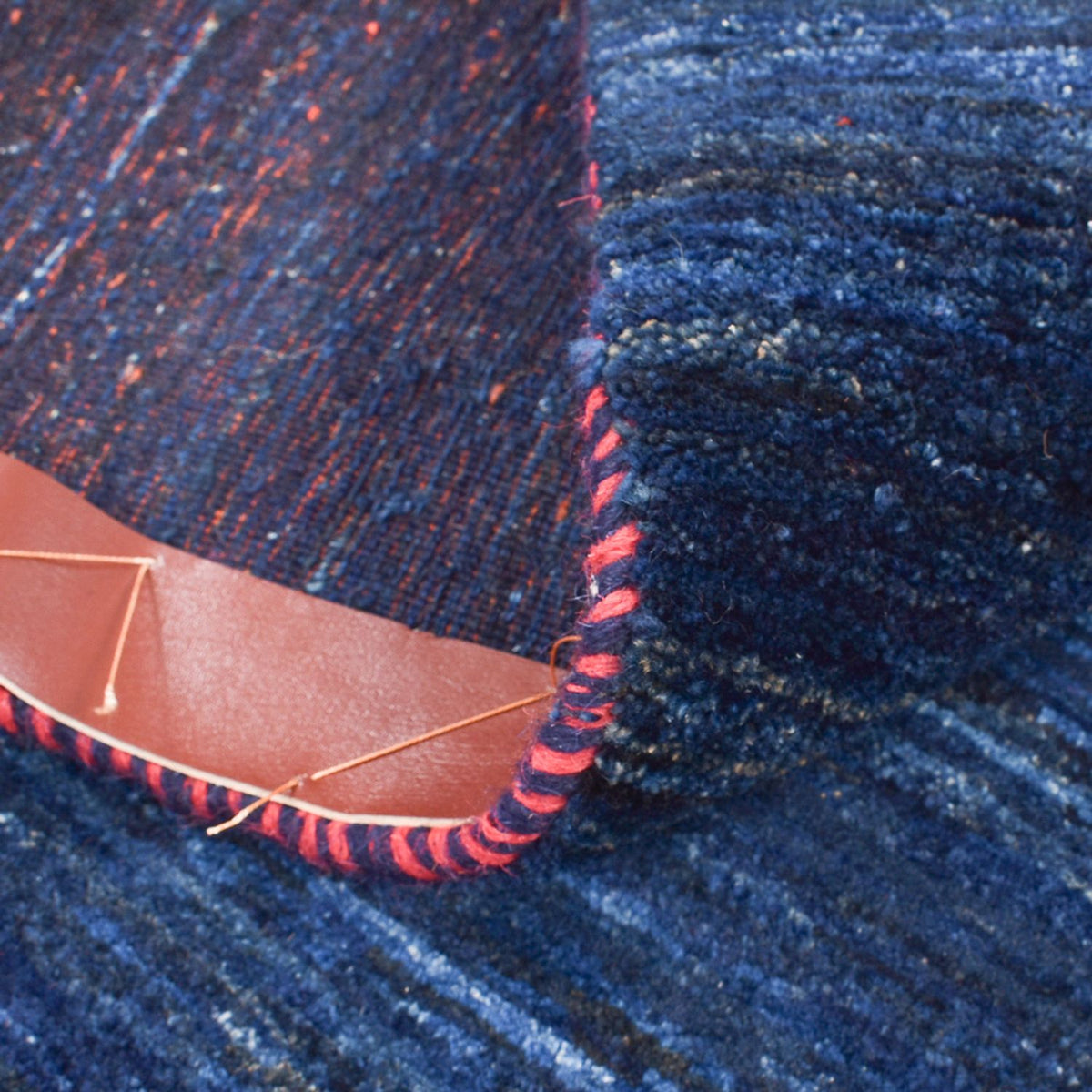 Gabbeh Tæppe - Loribaft Persisk - 143 x 119 cm - mørkeblå