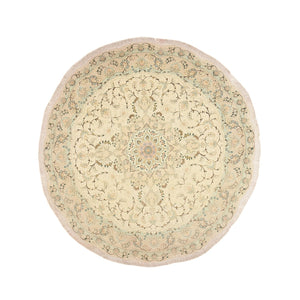 Persisk tæppe - Tabriz - Premium rundt  - 200 x 200 cm - sand