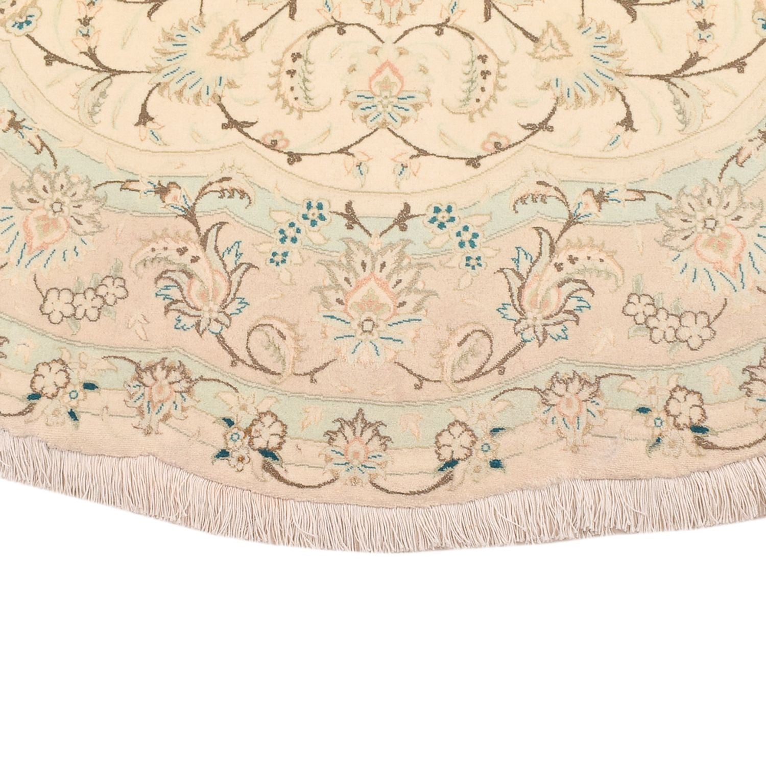 Persisk tæppe - Tabriz - Premium rundt  - 200 x 200 cm - sand