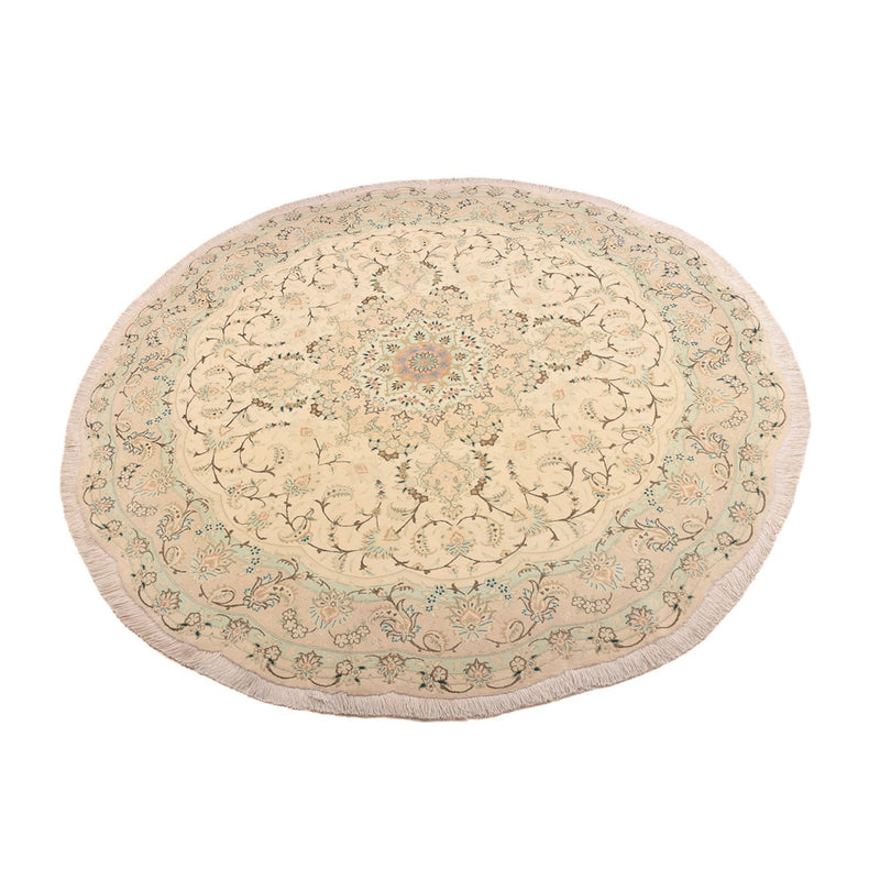 Persisk tæppe - Tabriz - Premium rundt  - 200 x 200 cm - sand