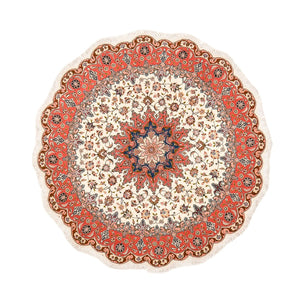 Persisk tæppe - Tabriz - Royal rundt  - 200 x 200 cm - flerfarvet