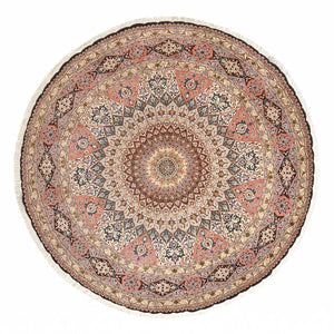 Persisk tæppe - Tabriz - Royal rundt  - 250 x 250 cm - flerfarvet