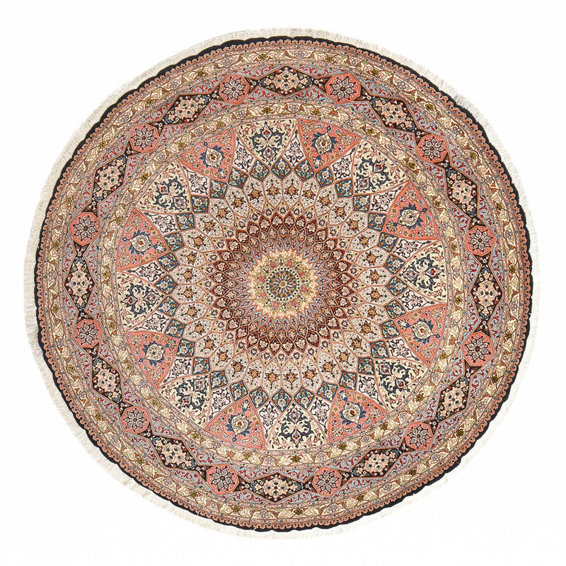 Persisk tæppe - Tabriz - Royal rundt  - 250 x 250 cm - flerfarvet