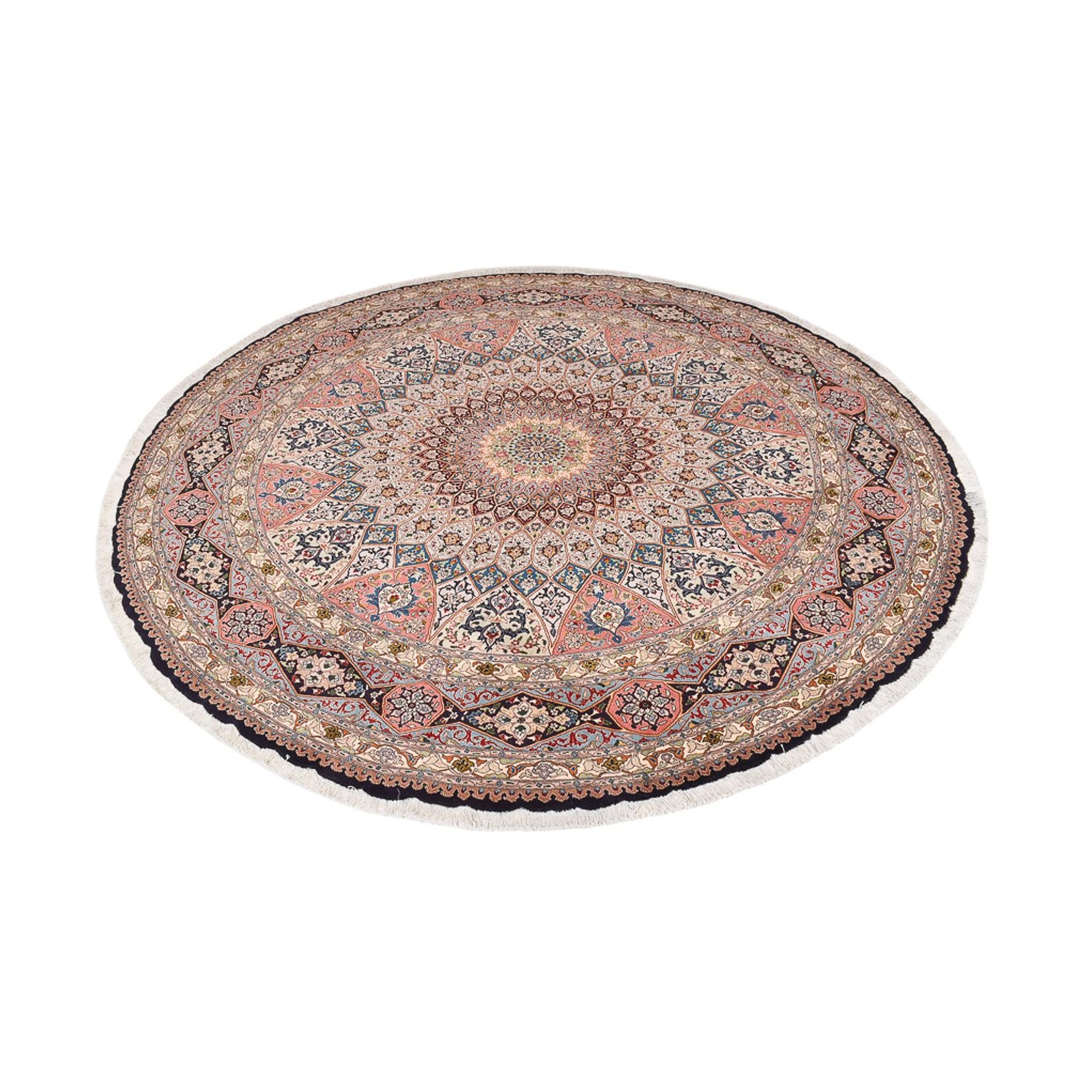 Persisk tæppe - Tabriz - Royal rundt  - 250 x 250 cm - flerfarvet