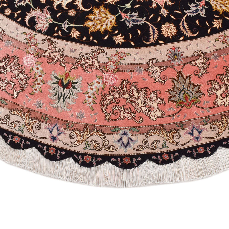 Persisk tæppe - Tabriz - Premium rundt  - 250 x 250 cm - mørkeblå