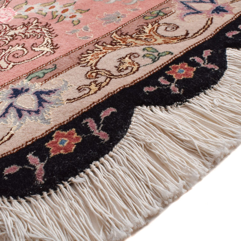 Persisk tæppe - Tabriz - Premium rundt  - 250 x 250 cm - mørkeblå