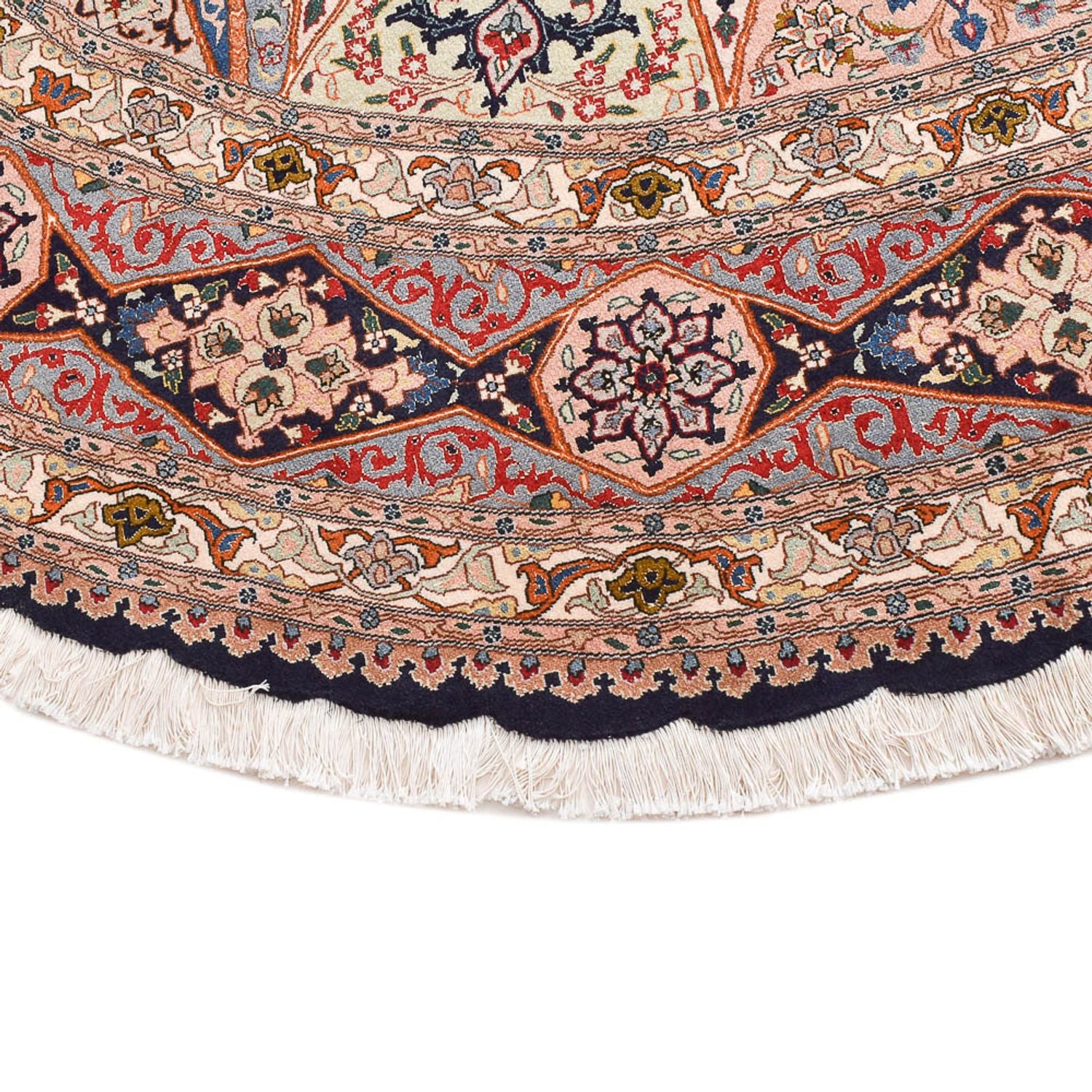 Persisk tæppe - Tabriz - Royal rundt  - 250 x 250 cm - lysrød