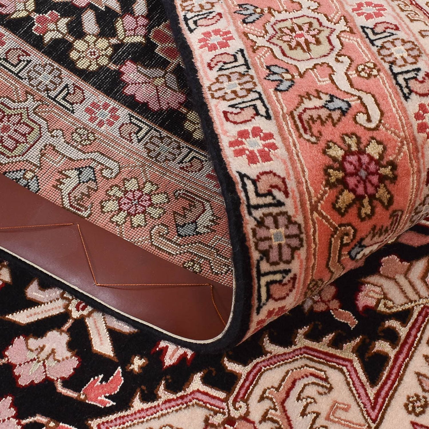 Løber Persisk tæppe - Tabriz - Royal - 352 x 90 cm - lysrød