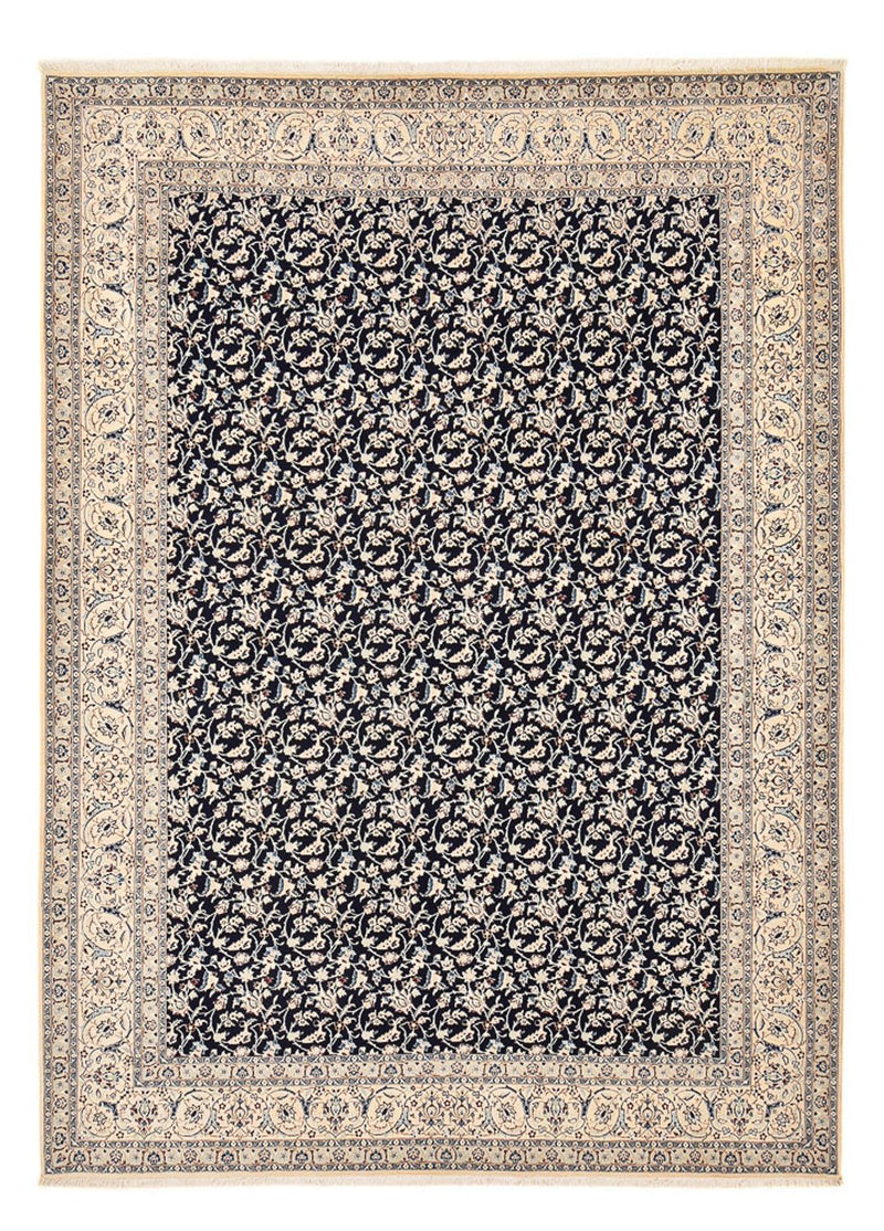 Persisk tæppe - Nain - Premium - 351 x 253 cm - mørkeblå
