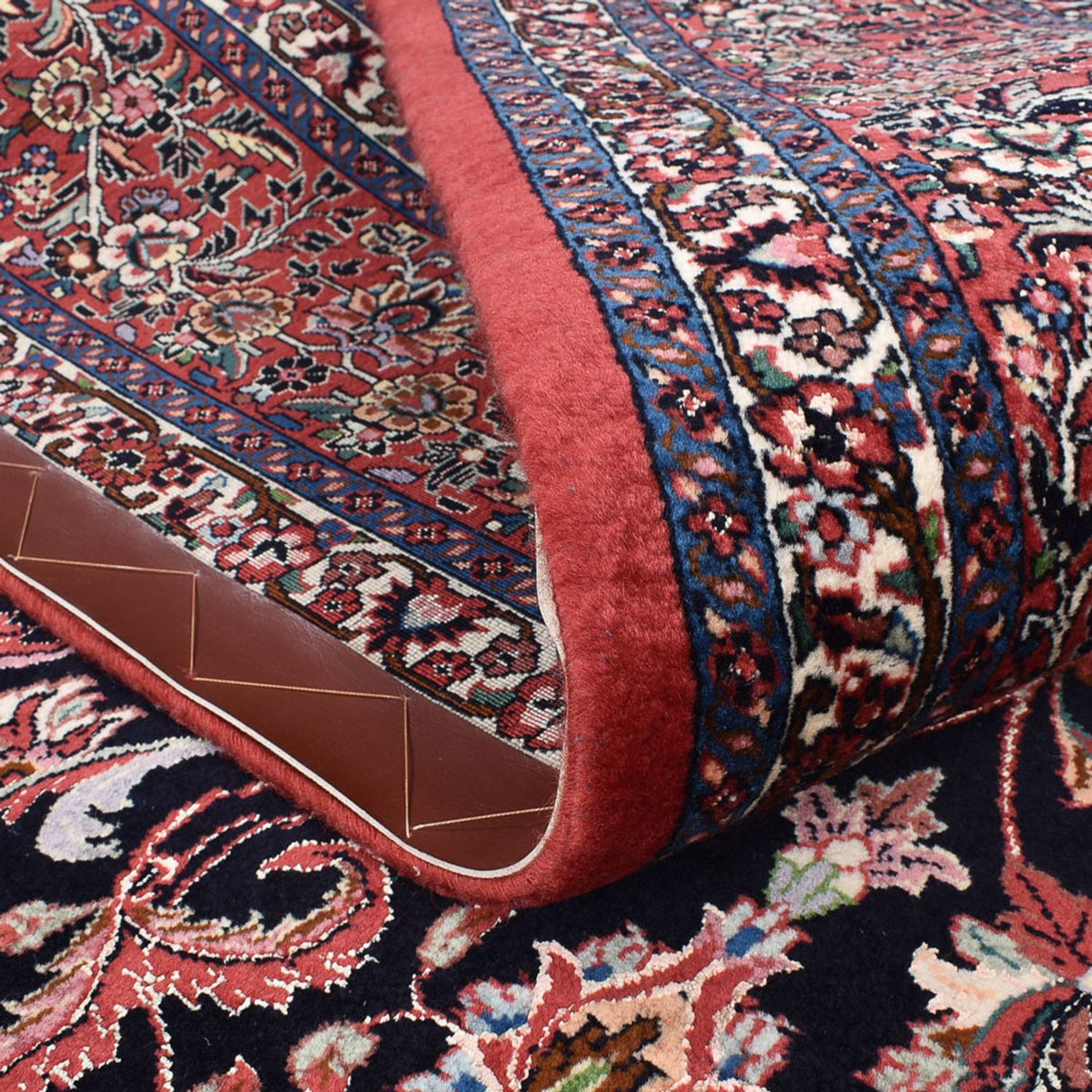 Persisk tæppe - Bijar - 295 x 202 cm - lysrød