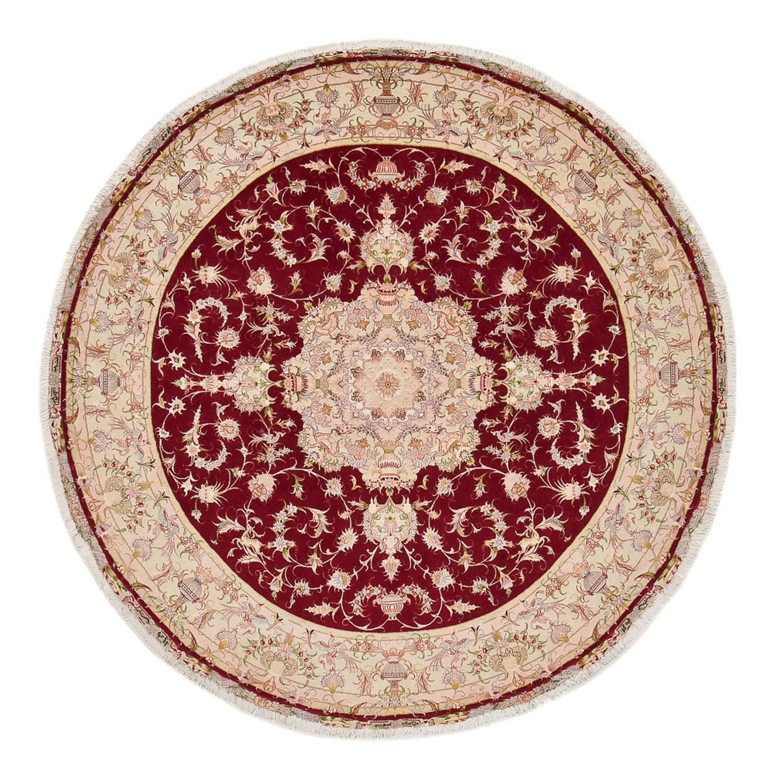 Persisk tæppe - Tabriz - Royal rundt  - 245 x 245 cm - rød