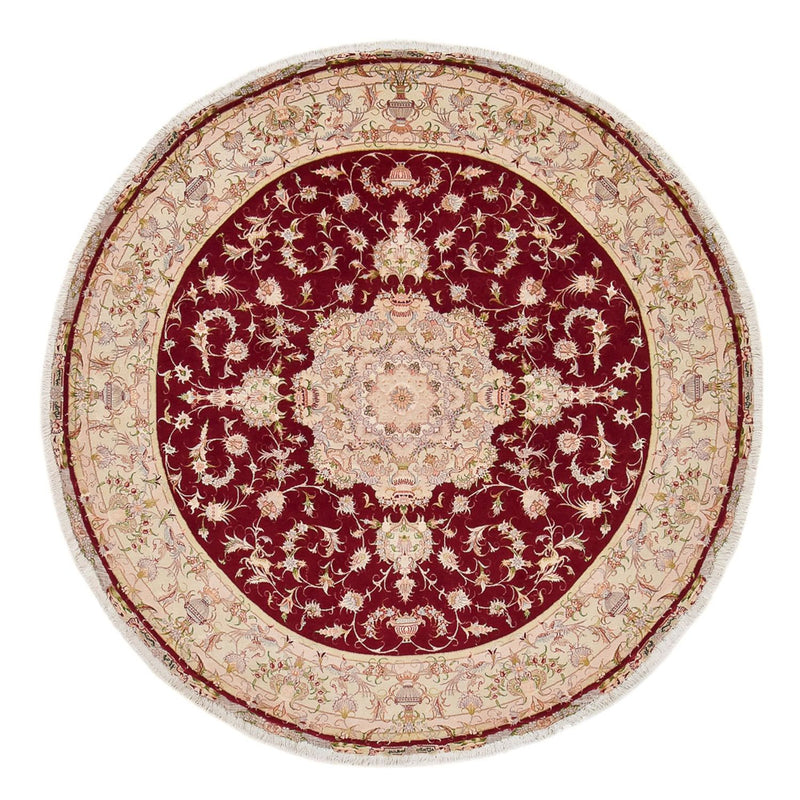 Persisk tæppe - Tabriz - Royal rundt  - 245 x 245 cm - rød