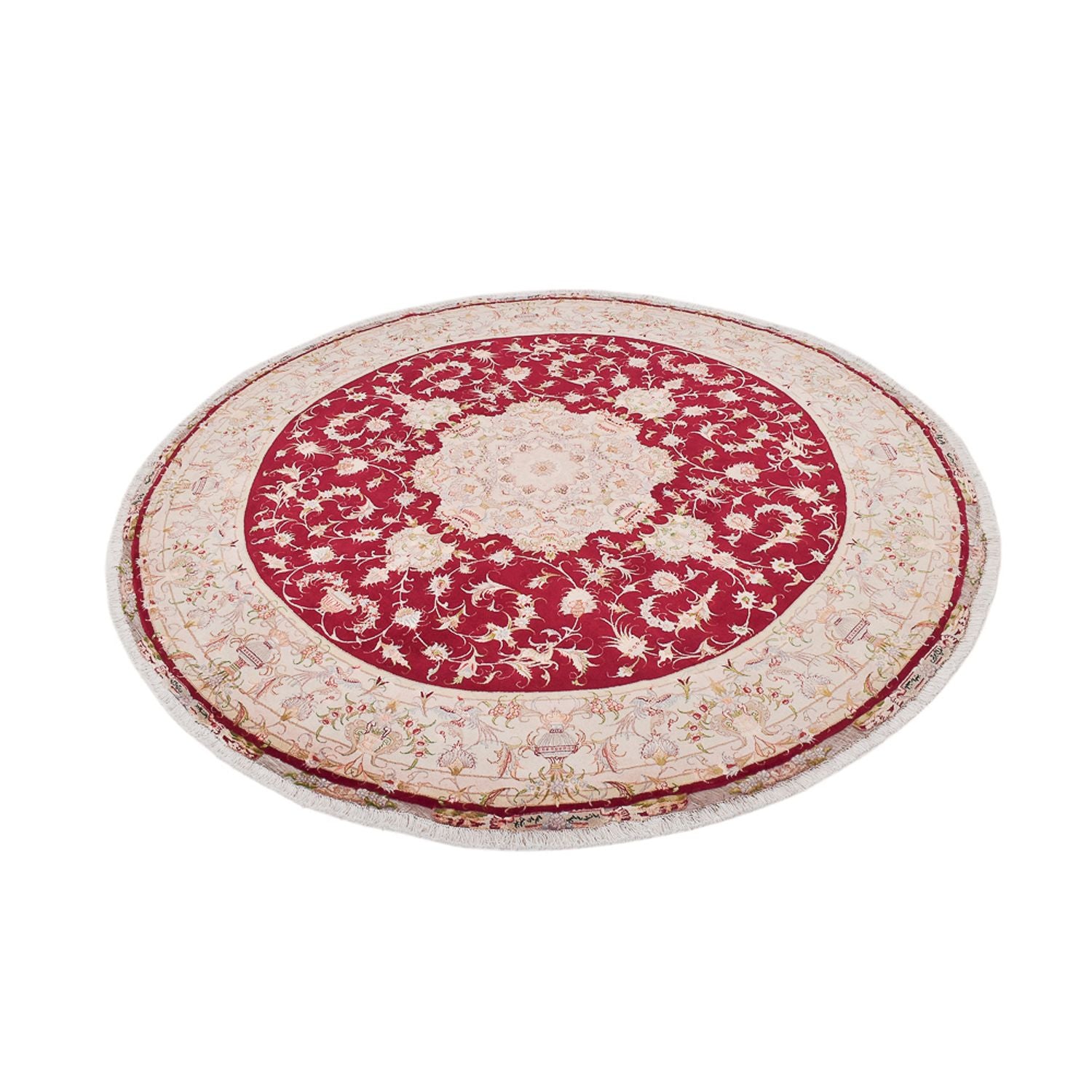 Persisk tæppe - Tabriz - Royal rundt  - 245 x 245 cm - rød